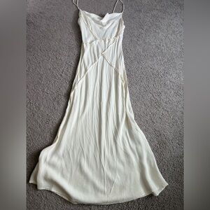 Zara off white silk dress